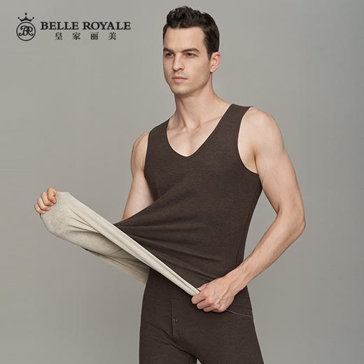 皇家丽美中厚款弹力大柔软吸湿透气男士女士保暖背心BNN8171BNM8172 商品图0