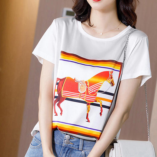 丁摩 真丝纯棉T恤半袖打底上衣XJ01-DC149-CN241-WX052 商品图12