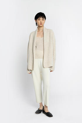 女士2021新款纯山羊绒三股加厚针织开衫