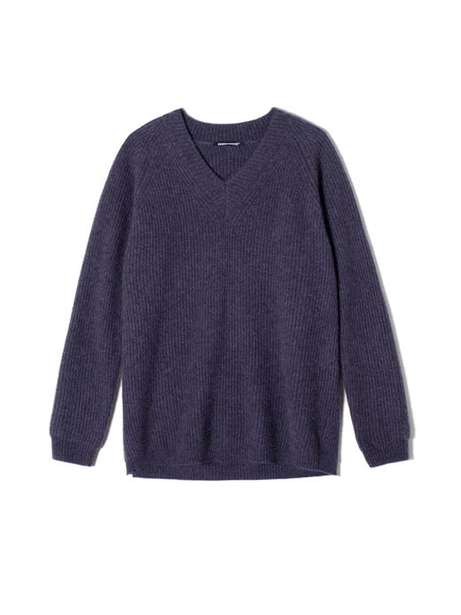 女士2021新款纯山羊绒双股加厚打花V领套头衫 商品图4