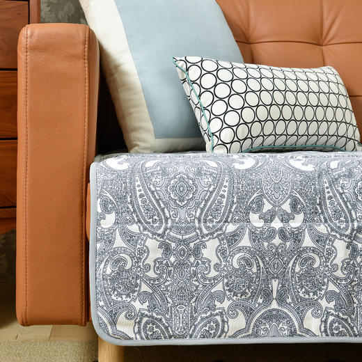 尼罗河的藤蔓双色棉质帆布沙发巾 商品图3