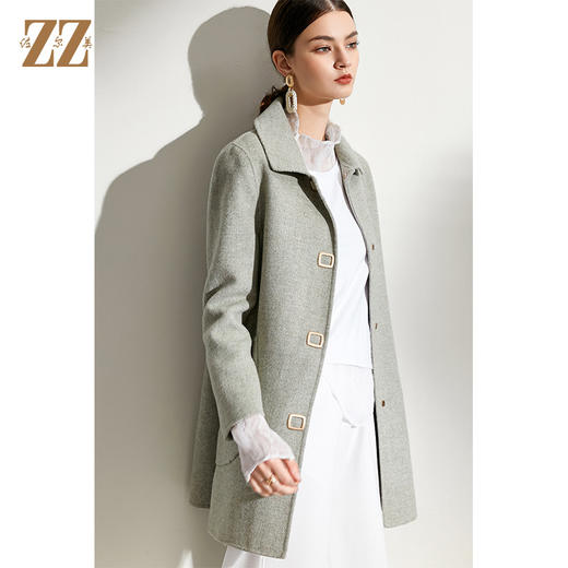 佐尔美2021冬季新品上市 羊毛双面呢中褛女E04SM02 商品图3