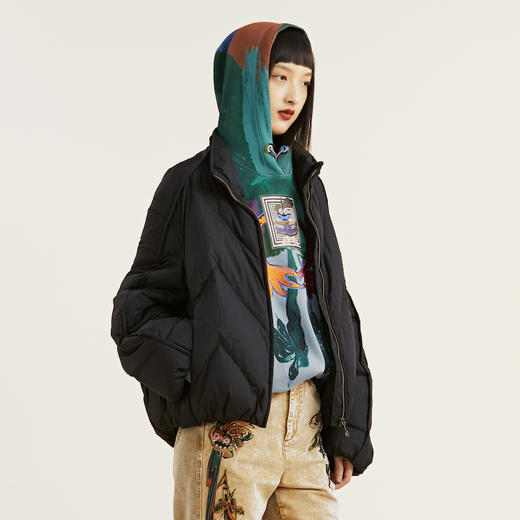 MIIDII谜底2021冬新款休闲帅气保暖短款羽绒服女214MY2405 商品图1