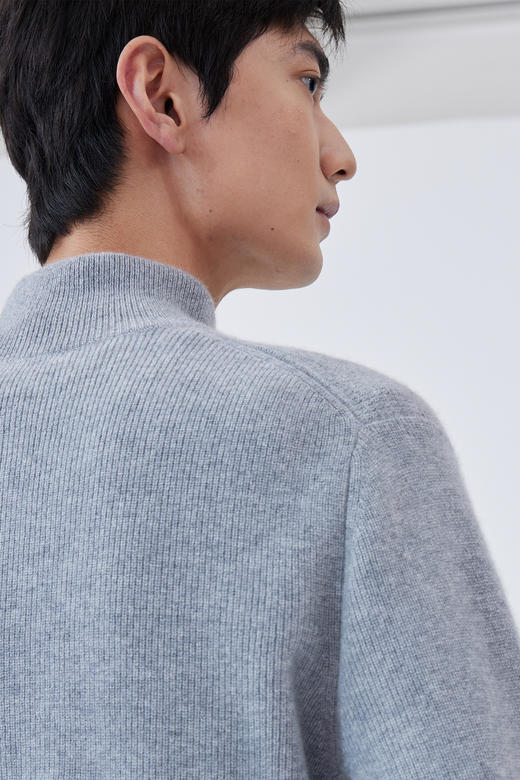 半高领拉链加厚羊绒男套衫 SJF93M202N 商品图3