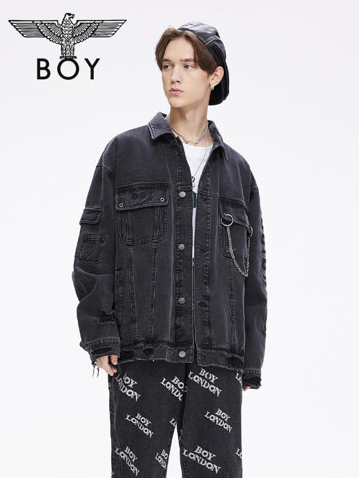 BOY老鹰刺绣潮宽松牛仔外套B213NAZ00803 商品图2
