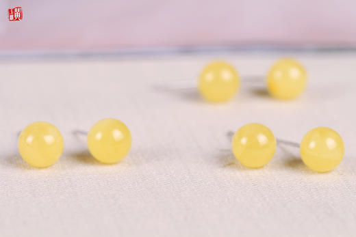 [ 秋杏 ]  天然蜜蜡耳钉 | 明媚金黄，尊贵有范 商品图2