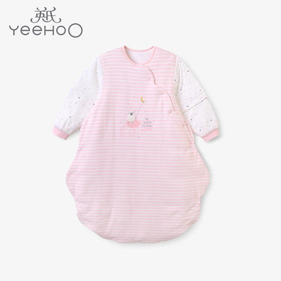 英氏-寝具类（冬）E1牧场粉厚不分腿睡袋晶粉L 商品图0