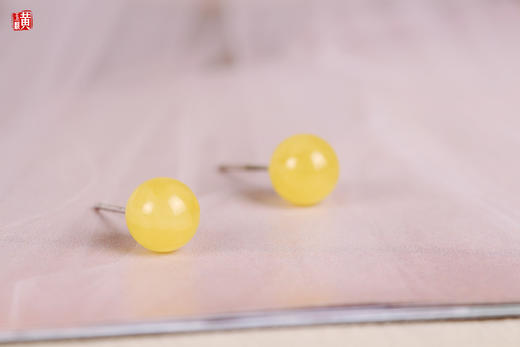 [ 秋杏 ]  天然蜜蜡耳钉 | 明媚金黄，尊贵有范 商品图1