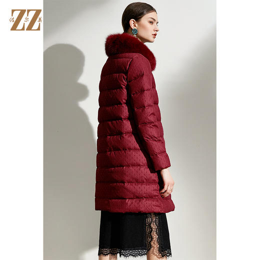 佐尔美2021冬季新款 时尚气质90%高含绒量狐毛领羽绒服女E04YH20 商品图4