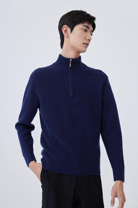 半高领拉链加厚羊绒男套衫 SJF93M202N