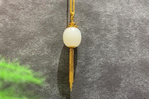 【御珠宫坊】金镶羊脂白玉吊坠 商品图4