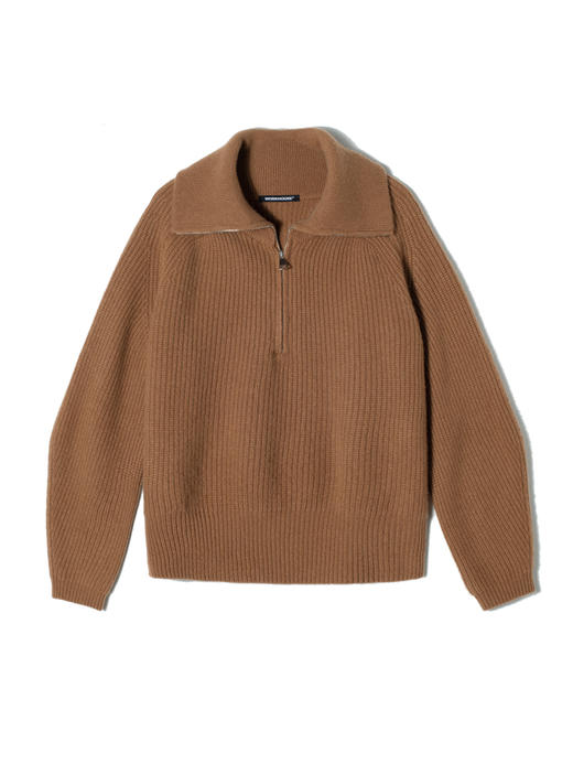 女士2021年新款纯山羊绒三股加厚拉链翻领套头衫 商品图3