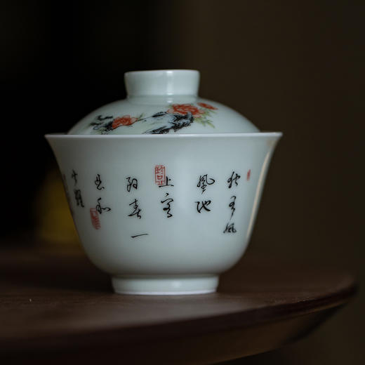 秘影山房/3号盖碗/釉中彩丹鳯朝阳图 140ml 8.9x7.5cm 商品图3