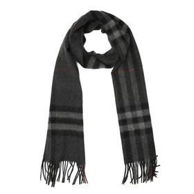 【现货秒发】BURBERRY/博柏利 男士山羊绒流苏围巾 80155381