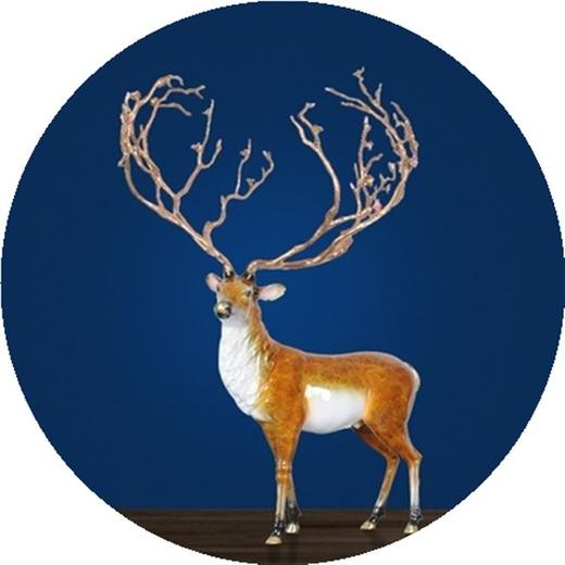 高档 纯铜鹿摆件招财福鹿艺术创意家居客厅电视柜玄关 鹿 轻奢 现代 商品图2