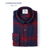 jameskingdom占姆士衬衫男秋冬中青年全棉法兰绒男士格子长袖衬衣 商品缩略图1