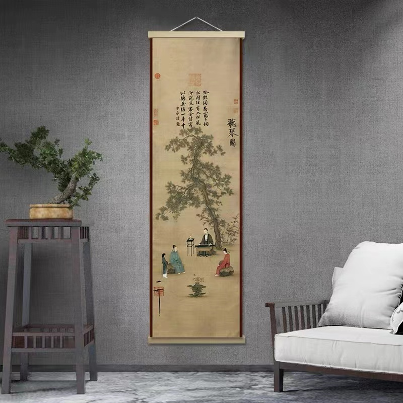 积分兑换 | 中式古画听琴图