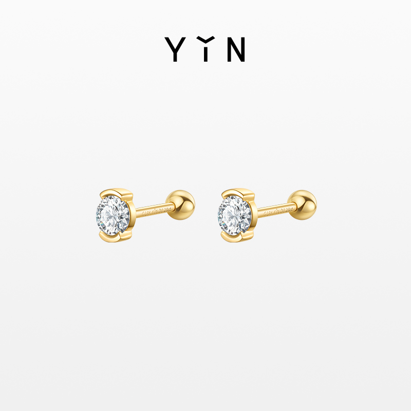 「熠」光芒系列 公主方钻/祖母绿钻/圆钻 耳钉一对