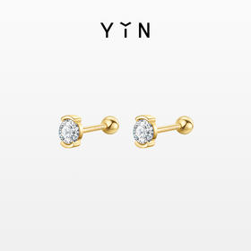 「熠」光芒系列 公主方钻/祖母绿钻/圆钻 耳钉一对