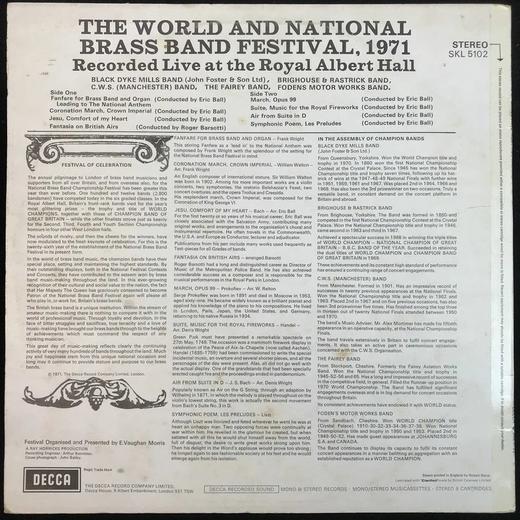 LP黑胶唱片 《世界铜管乐音乐节 1971年》 皇家阿尔伯特音乐厅 商品图1