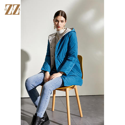 佐尔美2021冬季新款上新 双面穿时尚经典羽绒服外套女E04YY05 商品图0