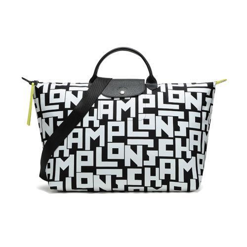 【国内现货】Longchamp/珑骧 女士LE PLIAGE LGP系列字母图案织物大号手提单肩包旅行袋 1624 413 商品图5