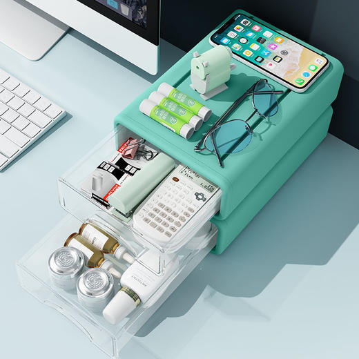 宿舍必备桌面收纳盒多功能杂物收纳筐家用置物架整理塑料收纳箱 商品图5