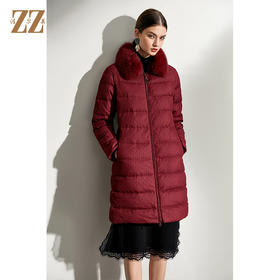佐尔美2021冬季新款 时尚气质90%高含绒量狐毛领羽绒服女E04YH20
