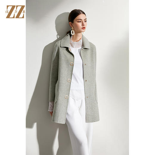 佐尔美2021冬季新品上市 羊毛双面呢中褛女E04SM02 商品图0