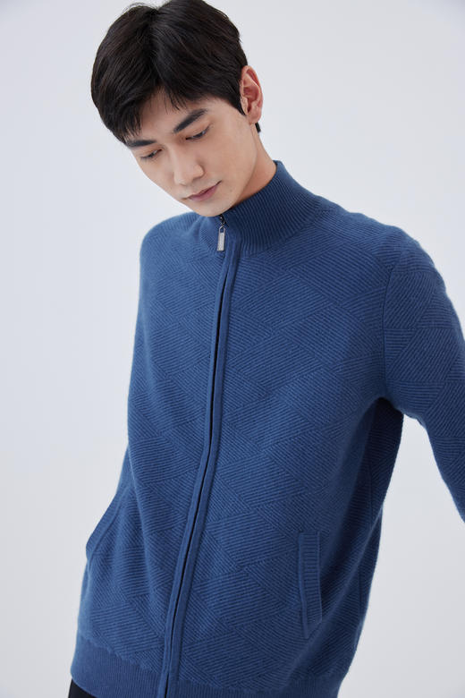 半高领拉链加厚羊绒男开衫 SJF93M203N 商品图3
