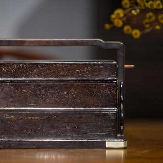 清代 紫檀两撞提梁盒 商品图2