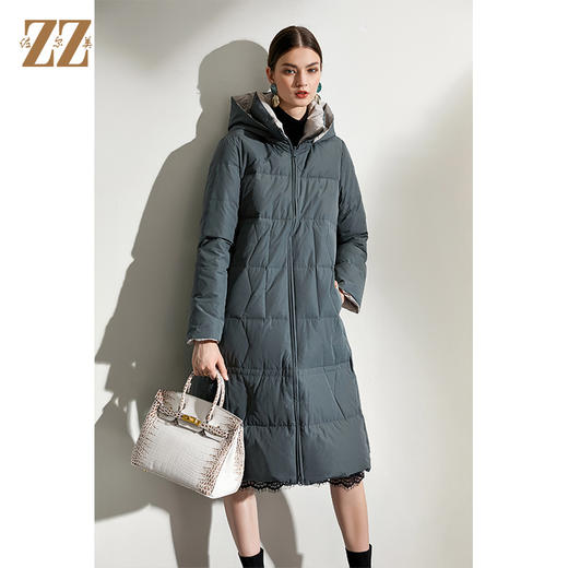 佐尔美2021冬季新款上新 双面穿时尚经典羽绒服外套女 E04YY16 商品图0