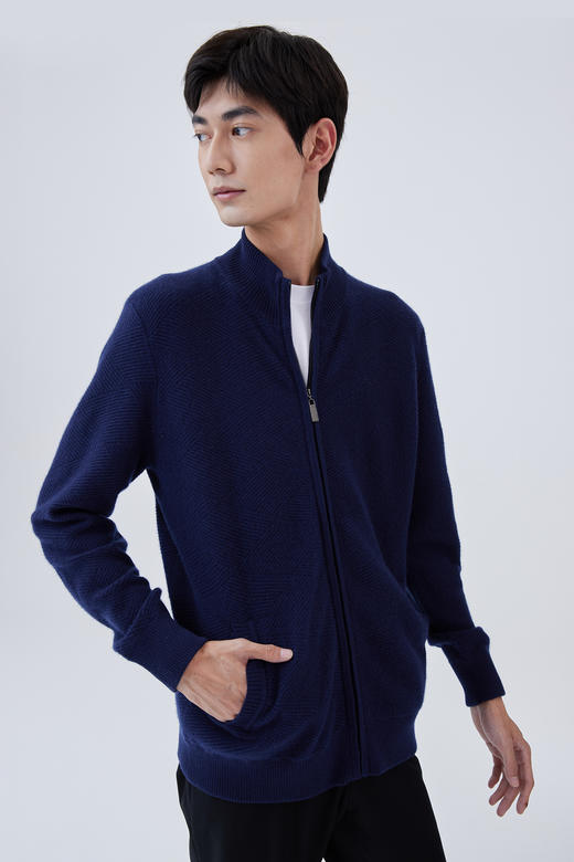半高领拉链加厚羊绒男开衫 SJF93M203N 商品图2