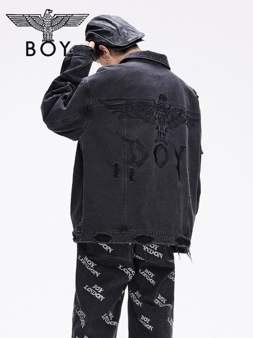 BOY老鹰刺绣潮宽松牛仔外套B213NAZ00803 商品图1