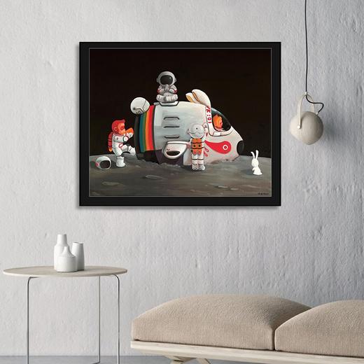 陈建周版画《飞奔去月球》99版 商品图2