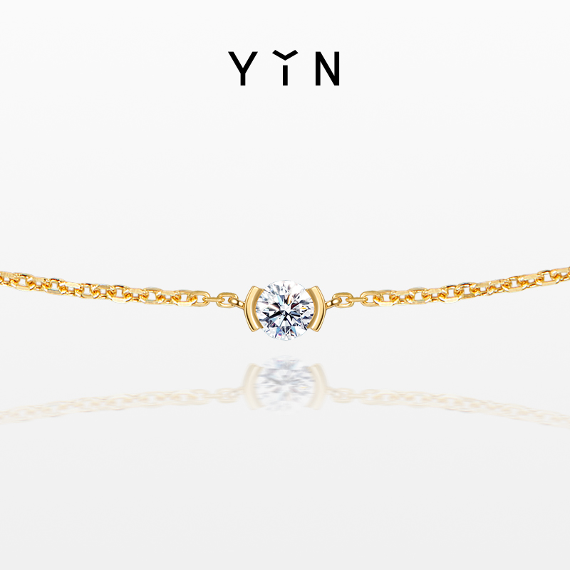 「熠」光芒系列 公主方钻/祖母绿钻/圆钻 18K金锁骨链