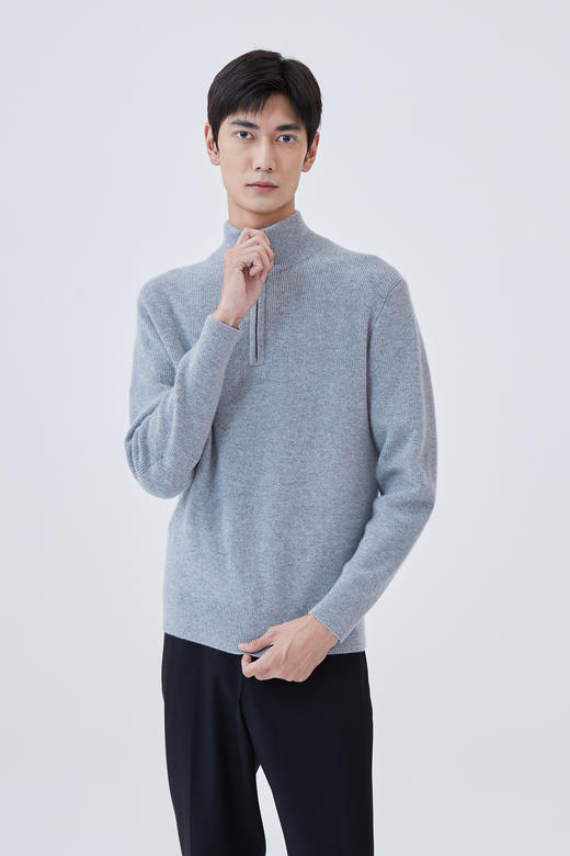 半高领拉链加厚羊绒男套衫 SJF93M202N 商品图4