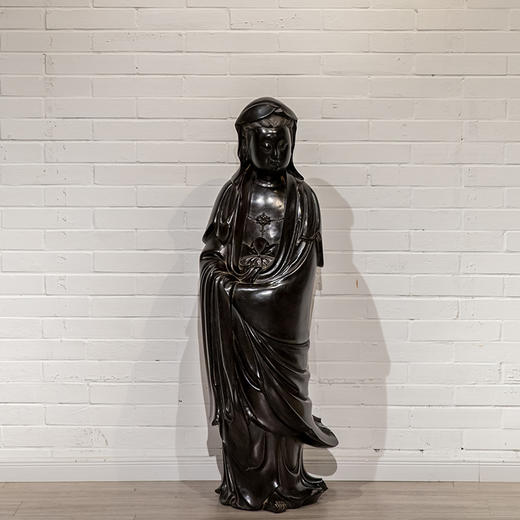 紫檀一木整雕观音立像 商品图0