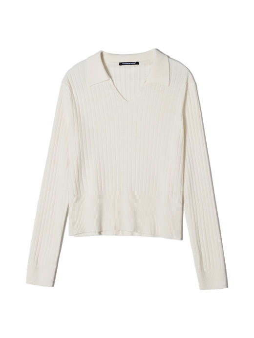 女士2021新款纯山羊绒Polo领短款套头衫 商品图3