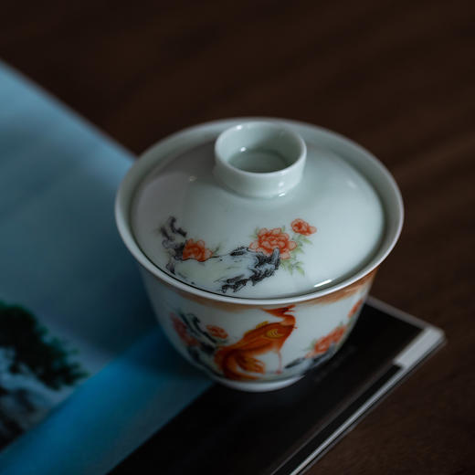 秘影山房/3号盖碗/釉中彩丹鳯朝阳图 140ml 8.9x7.5cm 商品图7