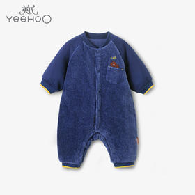 英氏-童衣类（冬）E1连针长蛤中牛仔蓝73CM