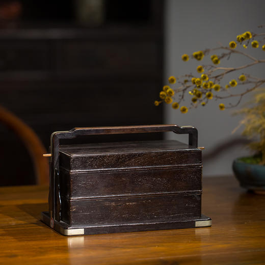 清代 紫檀两撞提梁盒 商品图1