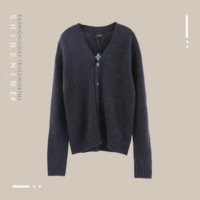 P98964710简单彩点针织开衫