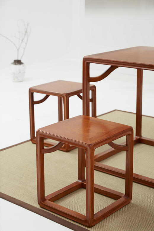 红桥红  家具严选  缅甸花梨（大果紫檀）【146囧字休闲桌六件套】 商品图4