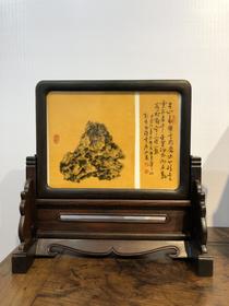 谢良华：古雅彩太湖石插屏