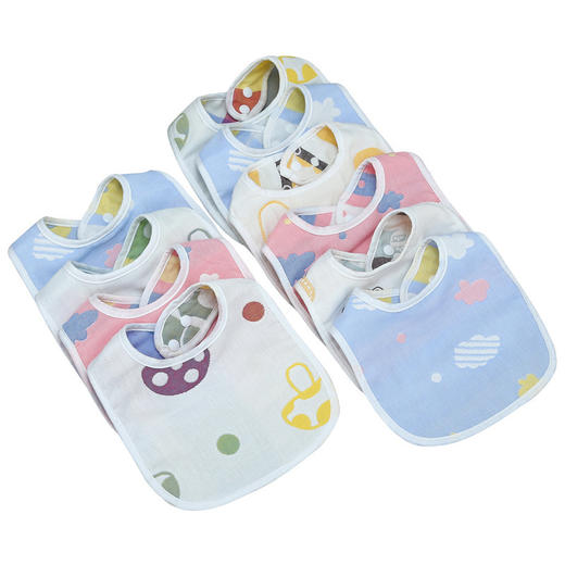 【甄选好棉 3条装】U型围嘴A类六层纯棉婴童幼儿园口水巾围嘴纱布吸水透气轻薄 商品图4