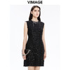 VIMAGE纬漫纪冬季新款优雅气质收腰钉珠礼服裙长裙连衣裙5V1607237 商品缩略图2
