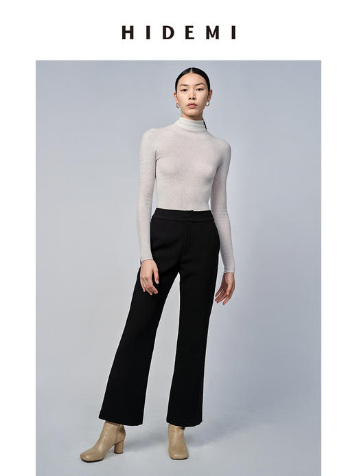 HIDEMI 美利奴超细羊毛无缝一体式云朵高领打底上衣 商品图3