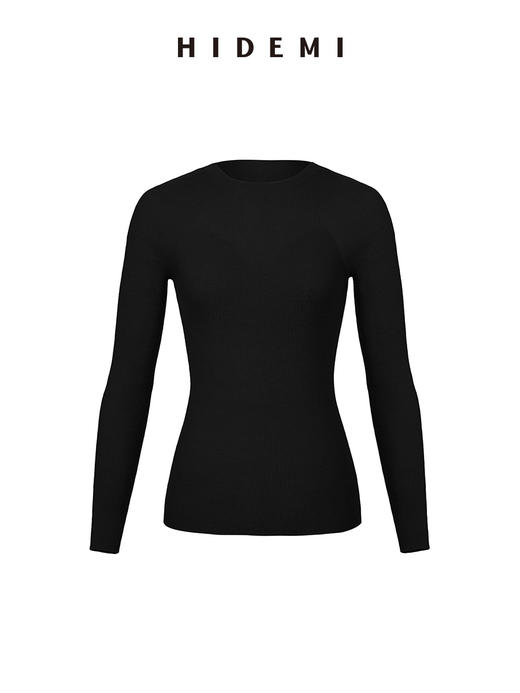 HIDEMI 美利奴超细羊毛无缝一体式云朵圆领打底上衣 燕麦色/锡器灰/浆果红/黑色 商品图6