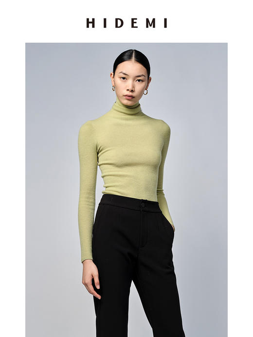 HIDEMI 美利奴超细羊毛无缝一体式云朵高领打底上衣 商品图6
